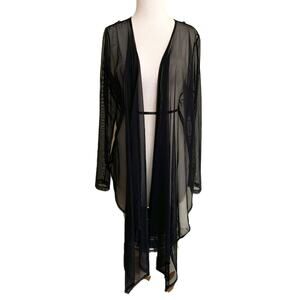 Simpli Shear Black Open Front Beach Swim Coverup Size 16 NWT $120  #03